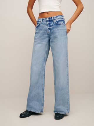 Reformation + Cary Low Rise Slouchy Wide Leg Jeans