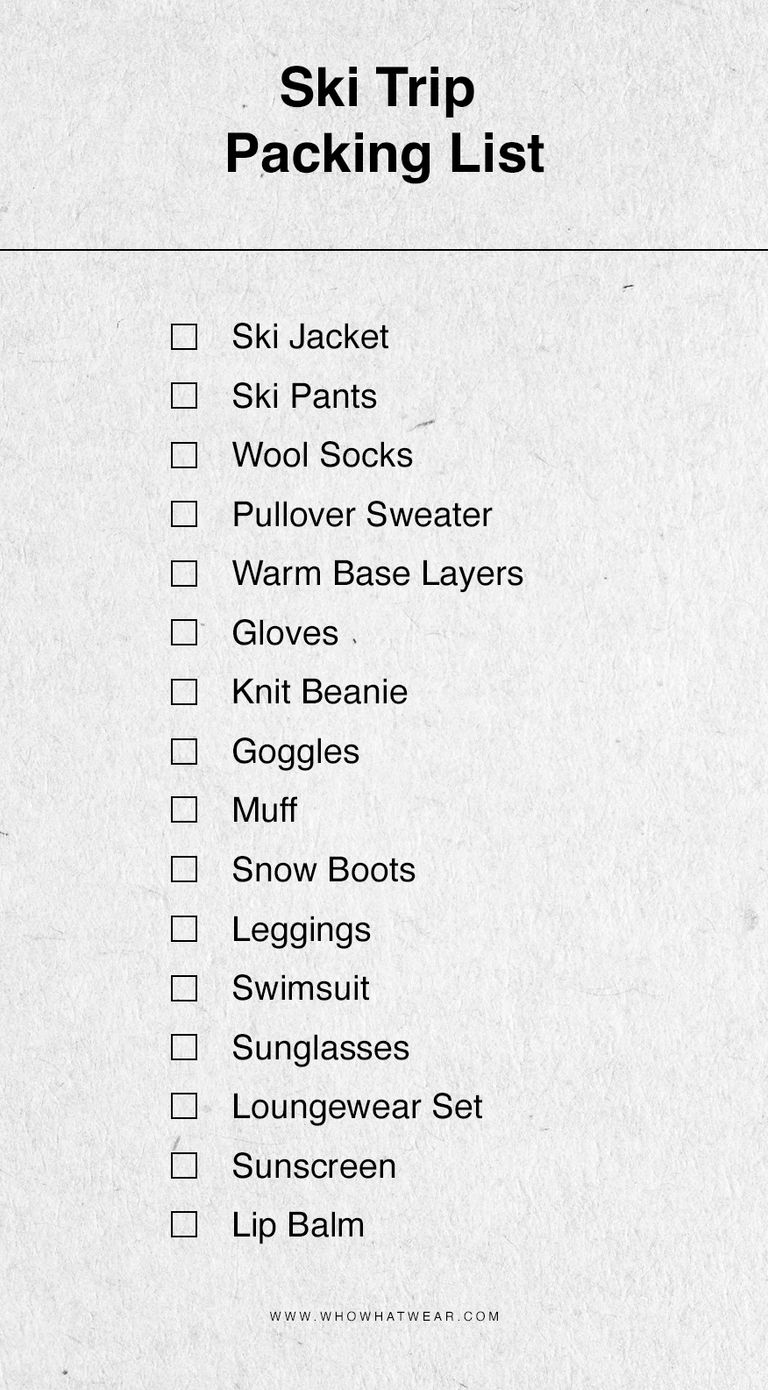 The Ultimate Ski Trip Packing List: 15 Essentials to Bring | Who What Wear