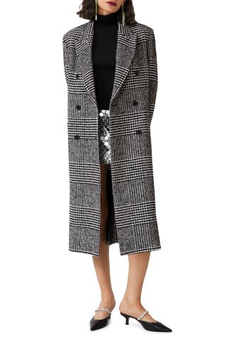 & Other Stories + Mixed Check Wool Blend Coat