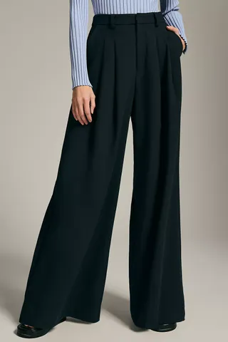 Maeve + The Avery Pleated Wide-Leg Trousers