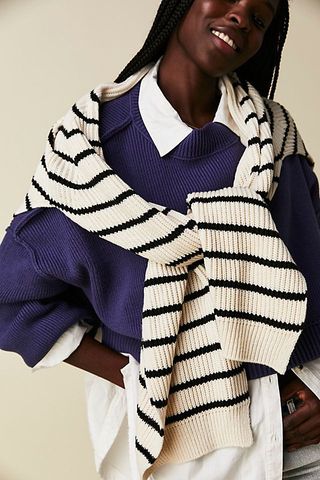 Free People + University Stripe Sweater Scarf