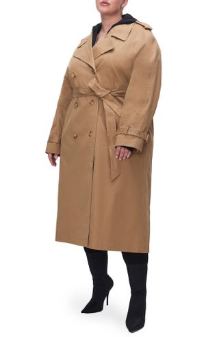 Good American + Chino Stretch Cotton Trench Coat