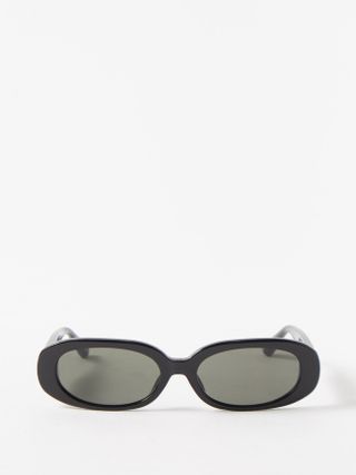 Linda Farrow + Cara Oval Acetate Sunglasses