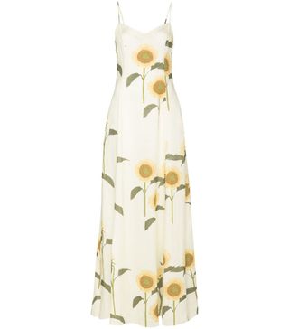 Bernadette + Aria Sunflower-Print Linen Maxi Dress
