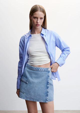 Mango + Crossed Denim Miniskirt