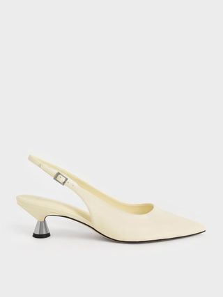 Charles & Keith + Butter Patent Spool Heel Slingback Pumps