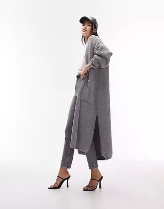 Topshop + Knitted Maxi Cardi