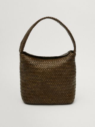 Massimo Dutti + Woven Nappa Leather Bucket Bag