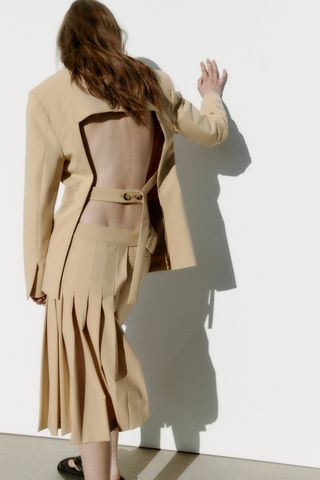 Zara + Menswear Style Blazer With Open Back