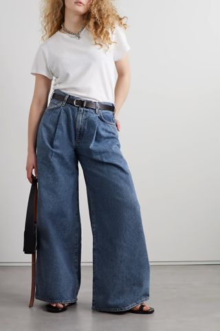 Goldsign + The Atticus Pleated Wide-Leg Jeans