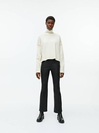 Arket + Cropped Stretch Leather Trousers