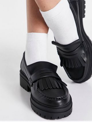 ASOS Design + Wide Fit Melon Chunky Loafers in Black