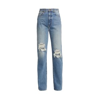 Khaite + Danielle Distressed Straight-Leg Jeans