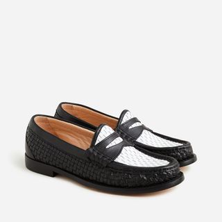 J.Crew + Winona Penny Loafers in Woven Italian Leather