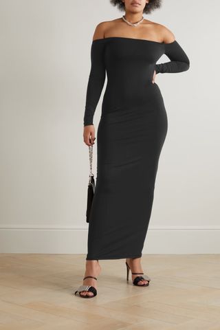 Skims + Smooth Lounge Off-The-Shoulder Stretch Modal-Blend Maxi Dress