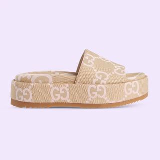 Gucci + Jumbo GG Platform Slide Sandals