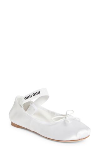 Miu Miu + Logo Band Ballet Flat