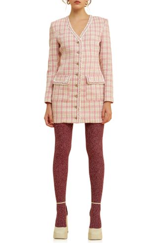 Endless Rose + Premium Plaid Tweed Minidress