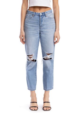 Blanknyc + Baxter Ripped Knee Ribcage Straight Leg Crop Jeans