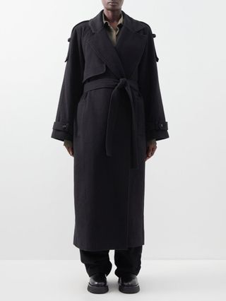 The Frankie Shop + Suzanne Belted Wool-blend Felt Trench Coat