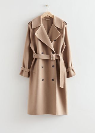 & Other Stories + Belted Wool Trench Coat