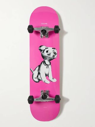 Celine Homme + Printed Wooden Skateboard
