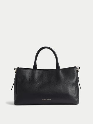 Jigsaw + Adela Pebble Leather Tote in Black