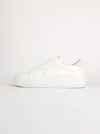 Jigsaw + Riva Leather Platform Trainer in White