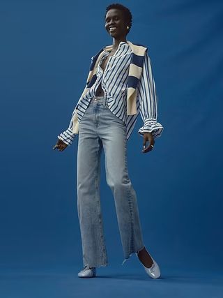 J.Crew + Long-Sleeve Button-Up With Ruffle Cuffs