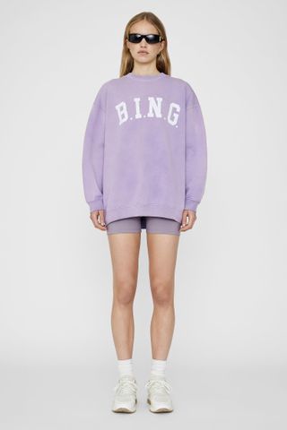 Anine Bing + Tyler Sweatshirt in Washed Lavender