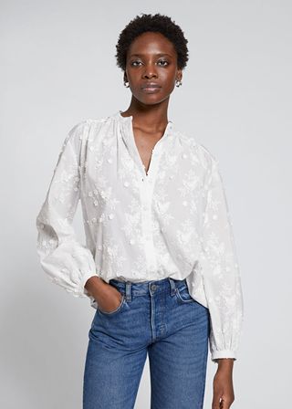 & Other Stories + Voluminous Stand Collar Blouse