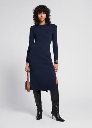 & Other Stories + Straight Structured Shoulder Knit Dress
