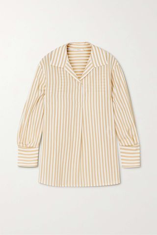 Vince + Coast Striped Tencel Lyocell-Blend Poplin Shirt