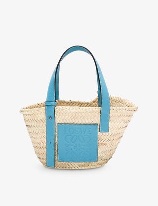 Loewe + Woven Raffia Small Basket Bag