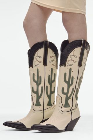 Zara + Contrasting Cowboy Boots