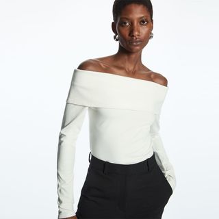 COS + Off-the-Shoulder Long-Sleeve Top