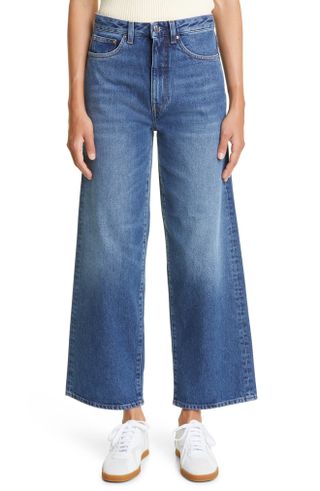 TOTEME + Organic Cotton Crop Flare Wide Leg Jeans