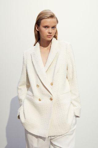 H&M Double-breasted Bouclé Jacket