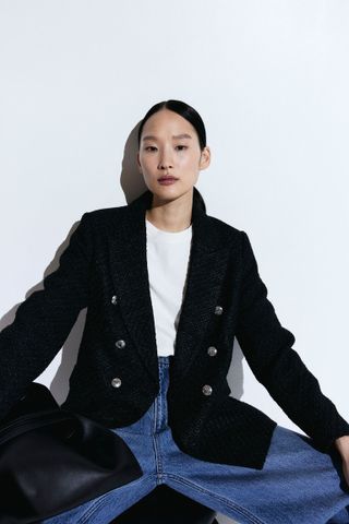 H&M + Textured-Weave Blazer
