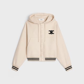 Celine + Hooded Varsity Jacket in Double Face Cashmere