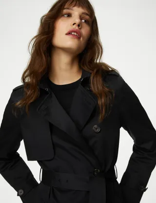 Marks & Spencer + Cotton Rich Belted Longline Trench Coat