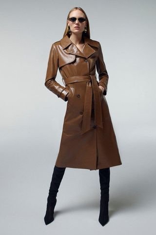 Karen Millen + Patent Leather Trench Coat