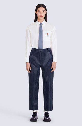 Kenzo + Cropped Tailored Striped Trousers