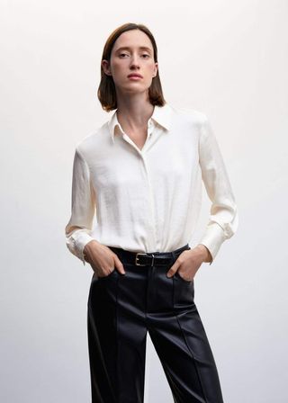 Mango + Satin Finish Flowy Shirt