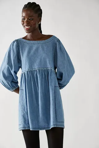 Free People + Get Obsessed Denim Mini Dress