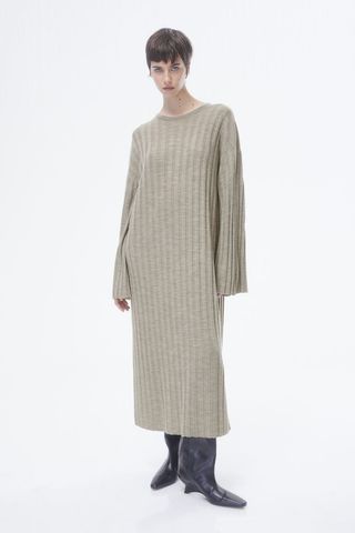 H&M + Rib-Knit Merino Wool Dress