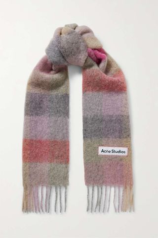 Acne Studios + Fringed Striped Knitted Scarf