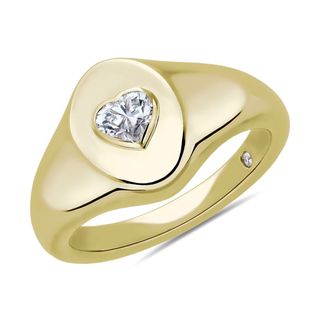 Blue Nile + Heart Diamond Signet Ring