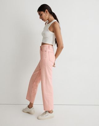 Madewell + The Perfect Vintage Wide-Leg Jean in Light Pink Wash: Botanical-Dye Edition