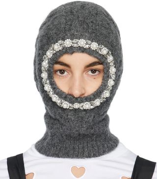 Simone Rocha + Gray Beaded Balaclava